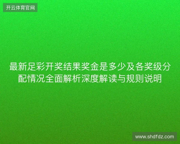 最新足彩开奖结果奖金是多少及各奖级分配情况全面解析深度解读与规则说明