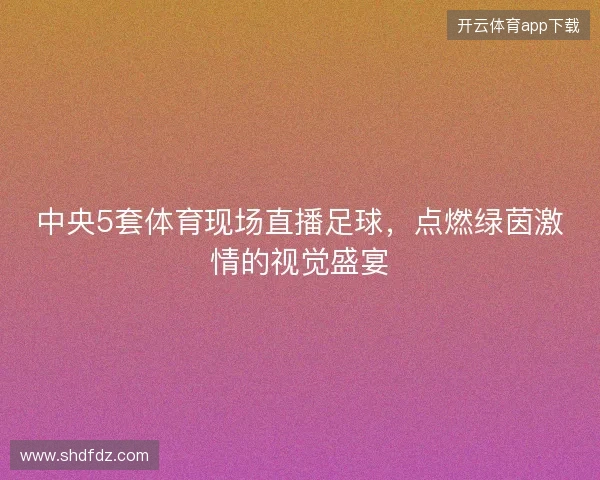中央5套体育现场直播足球，点燃绿茵激情的视觉盛宴